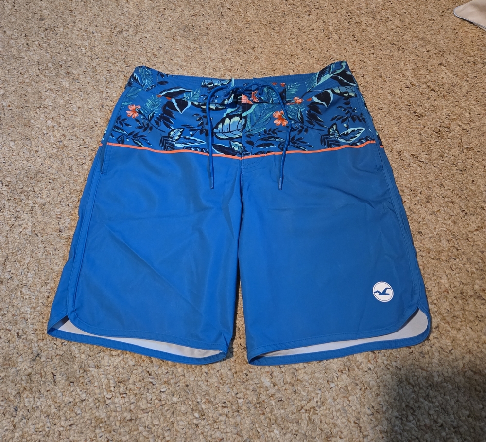 Hollister Blue Tropical Swim Trunks